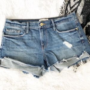 FRAME Le Cut Off Denim Shorts